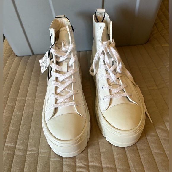 Zara Shoes - NWT Zara Leather Platform High-Top White Sneakers